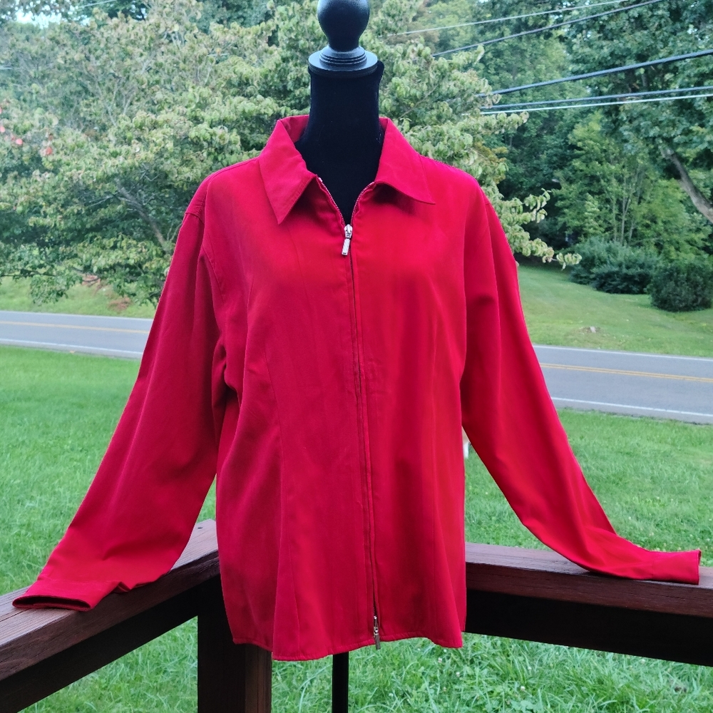 Mountain lake Red jacket